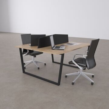 Aleos İkili Çalışma Masası 160x140 - Meşe