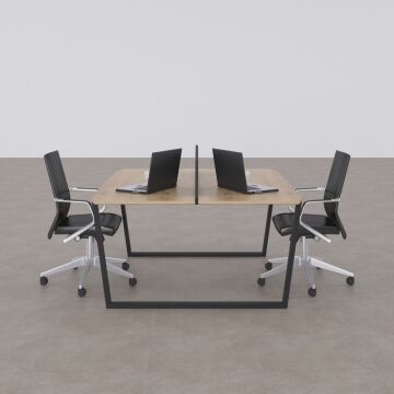 Aleos İkili Çalışma Masası 160x140 - Meşe