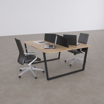 Aleos İkili Çalışma Masası 160x140 - Meşe