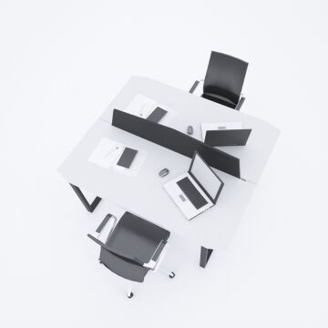 Aleos İkili Çalışma Masası 180x140 - Beyaz