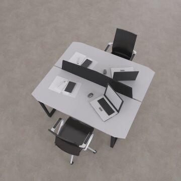 Aleos İkili Çalışma Masası 180x140 - Beyaz