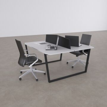 Aleos İkili Çalışma Masası 180x140 - Beyaz