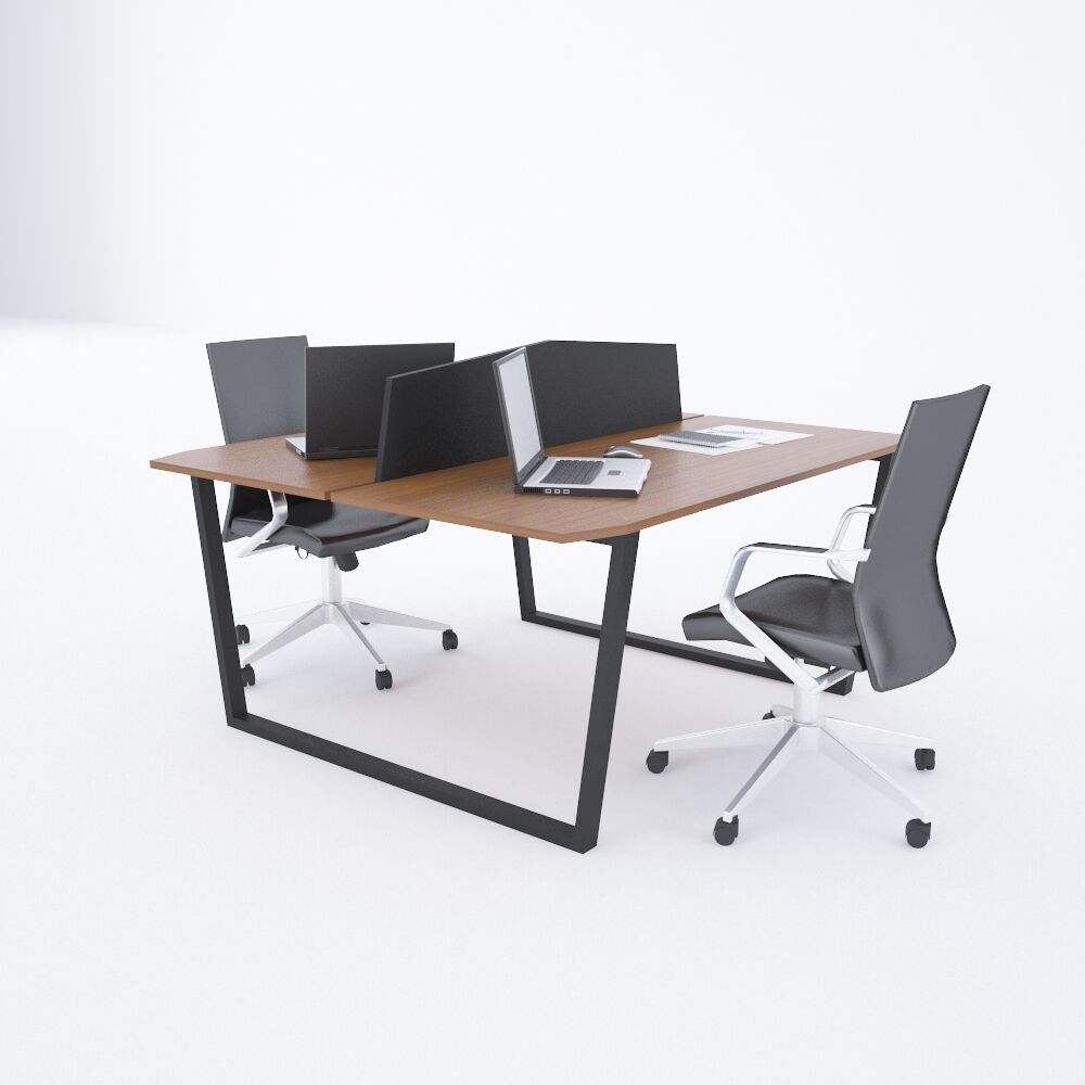 Aleos İkili Çalışma Masası 180x140 - Ceviz