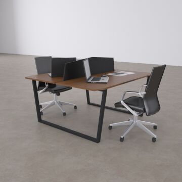 Aleos İkili Çalışma Masası 180x140 - Ceviz