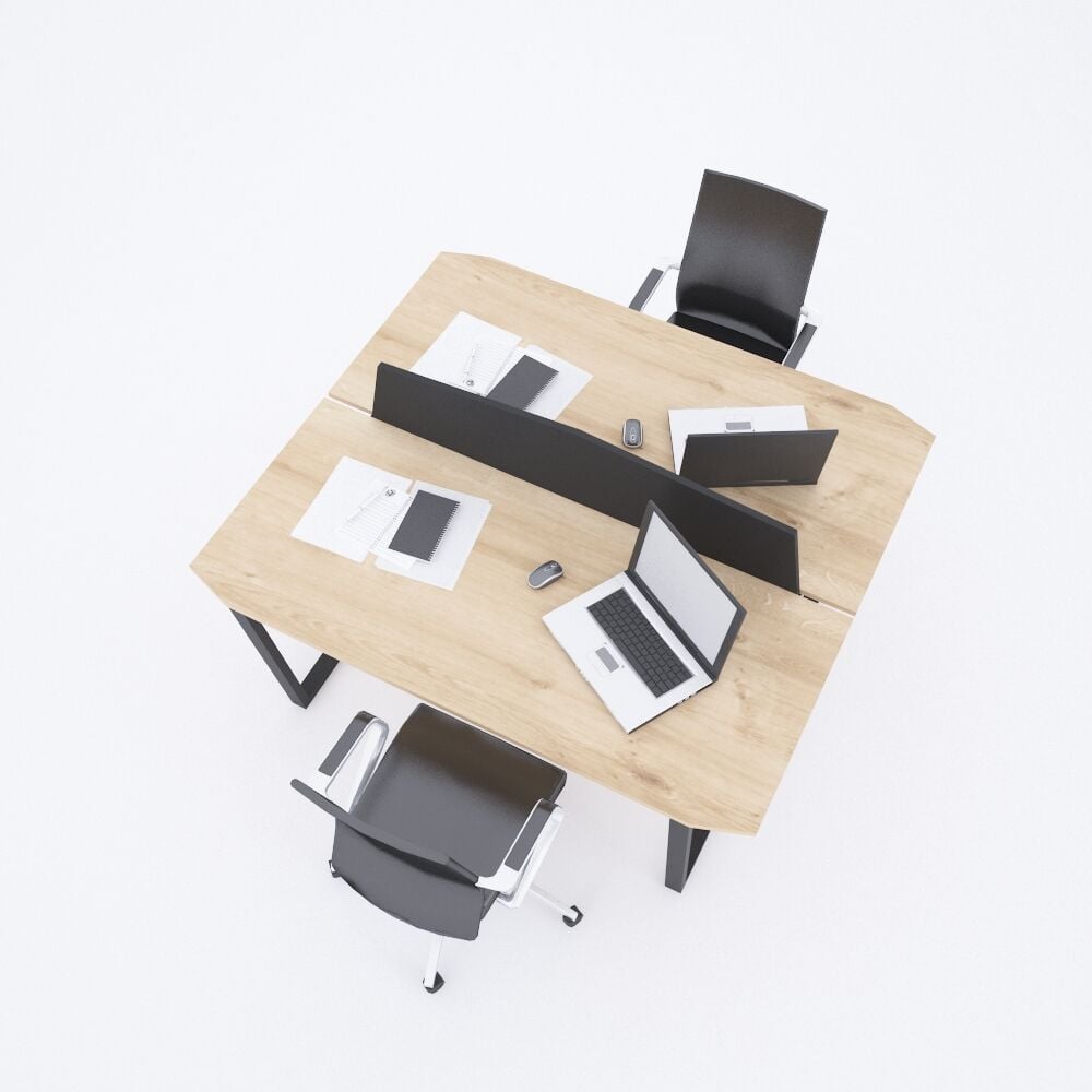 Aleos İkili Çalışma Masası 180x140 - Meşe