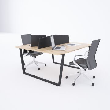 Aleos İkili Çalışma Masası 180x140 - Meşe