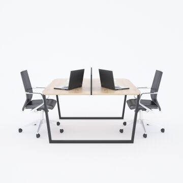 Aleos İkili Çalışma Masası 180x140 - Meşe