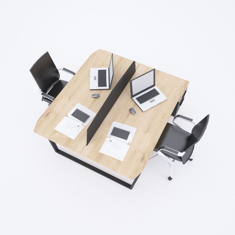 Aleos İkili Etajerli Çalışma Masası 165x140 - Meşe