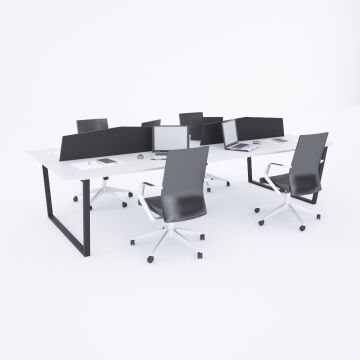 Aleos Dörtlü Çalışma Masası 240x140 - Beyaz