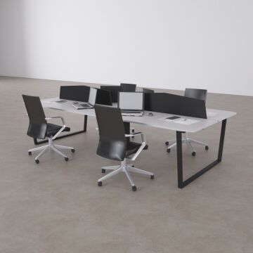 Aleos Dörtlü Çalışma Masası 240x140 - Beyaz