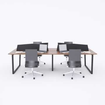 Aleos Dörtlü Çalışma Masası 240x140 - Ceviz