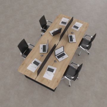 Aleos Dörtlü Çalışma Masası 240x140 - Meşe