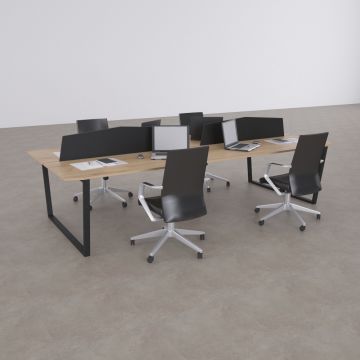 Aleos Dörtlü Çalışma Masası 240x140 - Meşe