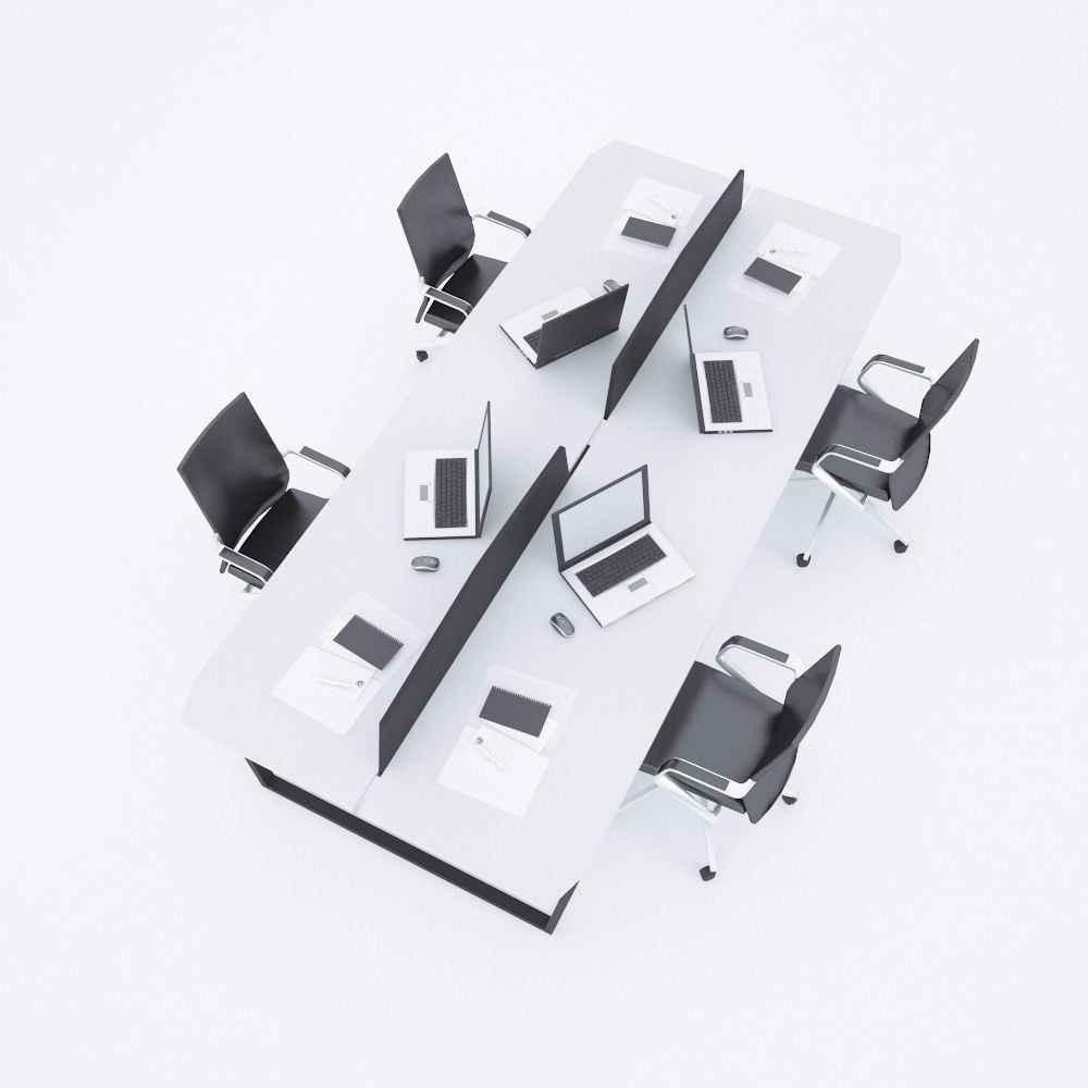 Aleos Dörtlü Çalışma Masası 280x140 - Beyaz