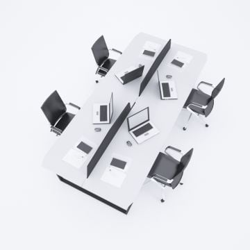 Aleos Dörtlü Çalışma Masası 280x140 - Beyaz