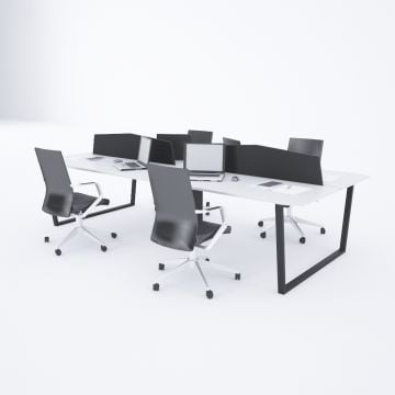 Aleos Dörtlü Çalışma Masası 280x140 - Beyaz