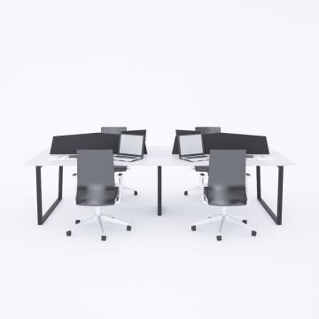 Aleos Dörtlü Çalışma Masası 280x140 - Beyaz