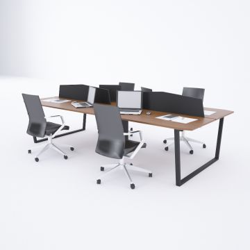 Aleos Dörtlü Çalışma Masası 280x140 - Ceviz