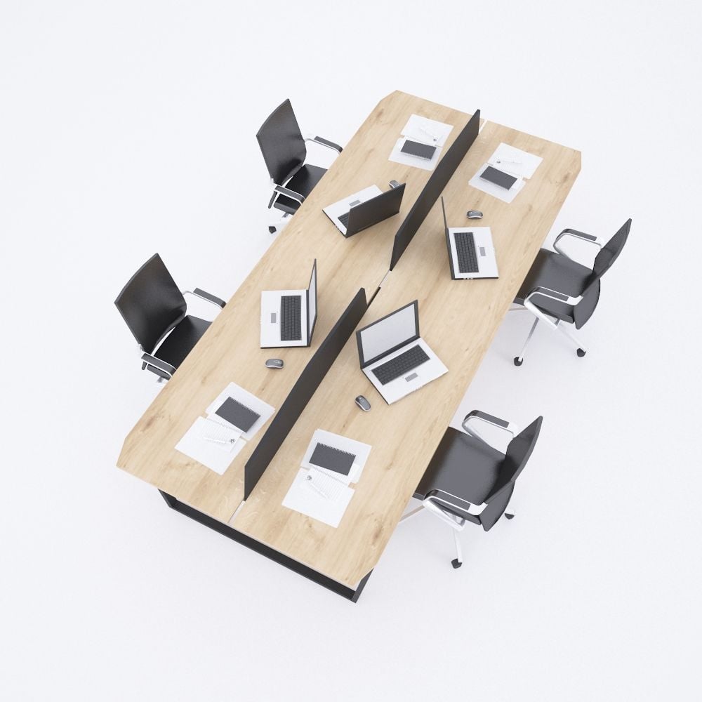 Aleos Dörtlü Çalışma Masası 280x140 - Meşe