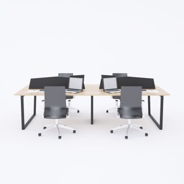 Aleos Dörtlü Çalışma Masası 280x140 - Meşe