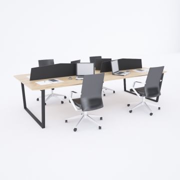 Aleos Dörtlü Çalışma Masası 280x140 - Meşe