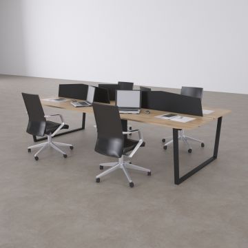 Aleos Dörtlü Çalışma Masası 280x140 - Meşe