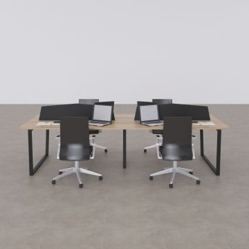 Aleos Dörtlü Çalışma Masası 280x140 - Meşe