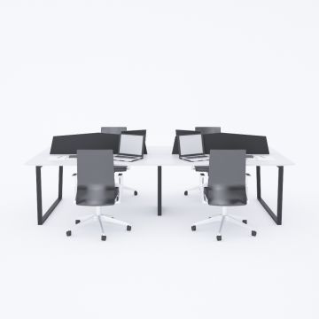 Aleos Dörtlü Çalışma Masası 320x140 - Beyaz