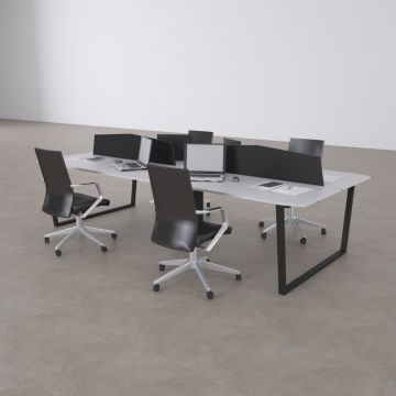 Aleos Dörtlü Çalışma Masası 320x140 - Beyaz