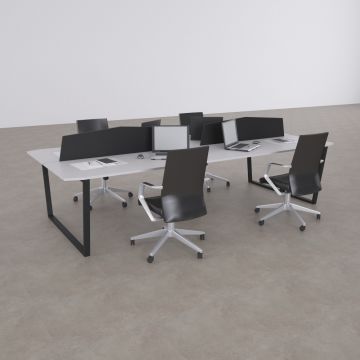 Aleos Dörtlü Çalışma Masası 320x140 - Beyaz