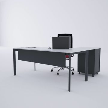 Five Keson Etajerli Çalışma Masası 140x80 - Beyaz