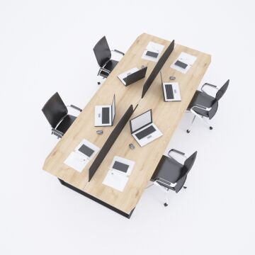 Aleos Dörtlü Çalışma Masası 320x140 - Meşe