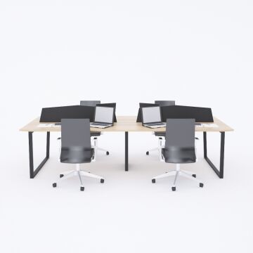 Aleos Dörtlü Çalışma Masası 320x140 - Meşe