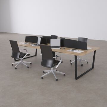 Aleos Dörtlü Çalışma Masası 320x140 - Meşe