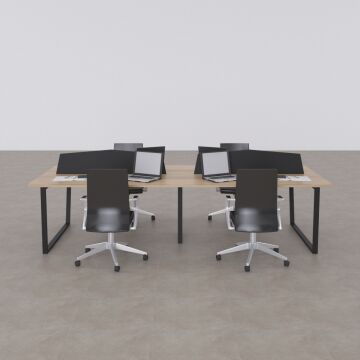 Aleos Dörtlü Çalışma Masası 320x140 - Meşe