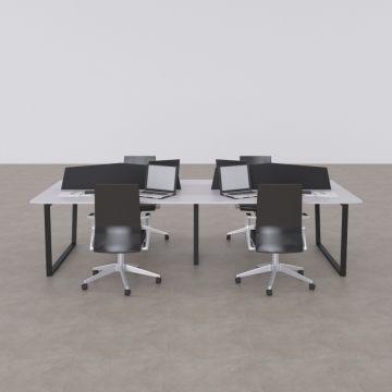 Aleos Dörtlü Çalışma Masası 360x140 - Beyaz