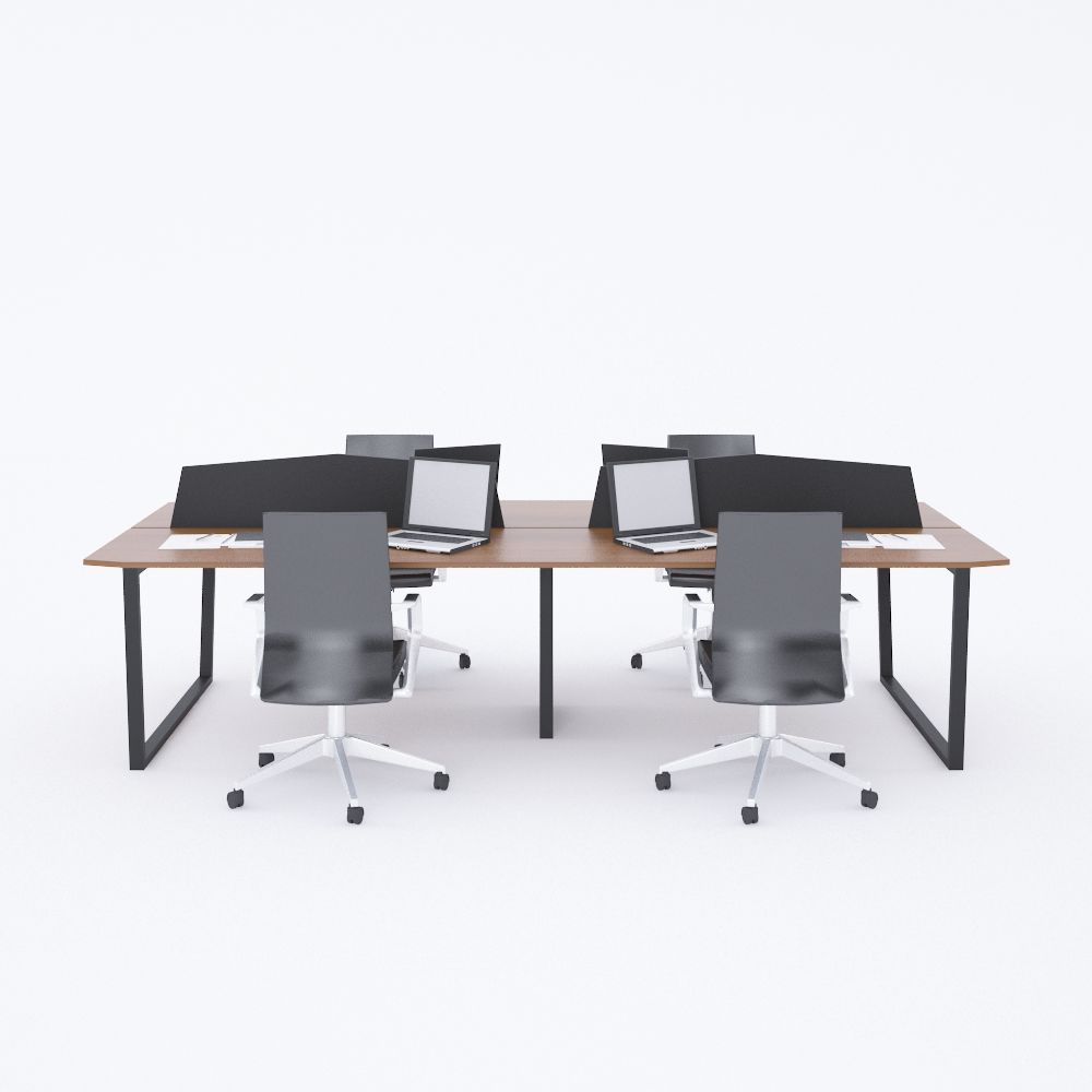 Aleos Dörtlü Çalışma Masası 360x140 - Ceviz