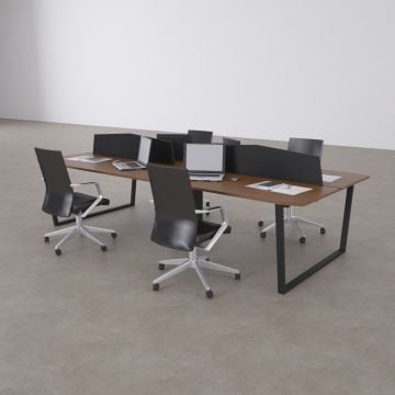 Aleos Dörtlü Çalışma Masası 360x140 - Ceviz