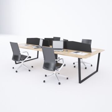 Aleos Dörtlü Çalışma Masası 360x140 - Meşe