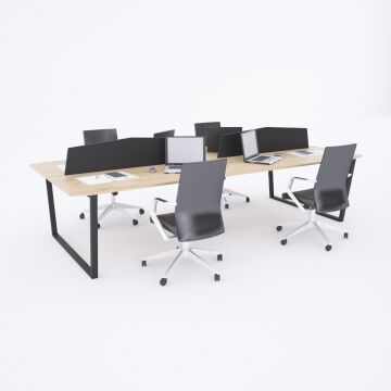 Aleos Dörtlü Çalışma Masası 360x140 - Meşe