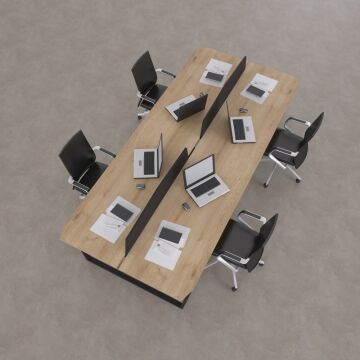 Aleos Dörtlü Çalışma Masası 360x140 - Meşe