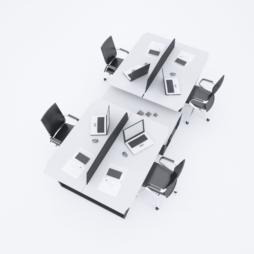 Aleos Dörtlü Etajerli Çalışma Masası 330x140 - Beyaz