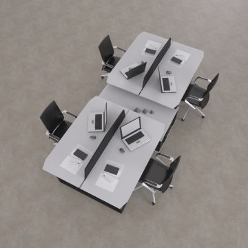 Aleos Dörtlü Etajerli Çalışma Masası 330x140 - Beyaz