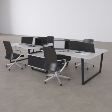 Aleos Dörtlü Etajerli Çalışma Masası 330x140 - Beyaz