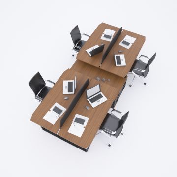 Aleos Dörtlü Etajerli Çalışma Masası 330x140 - Ceviz