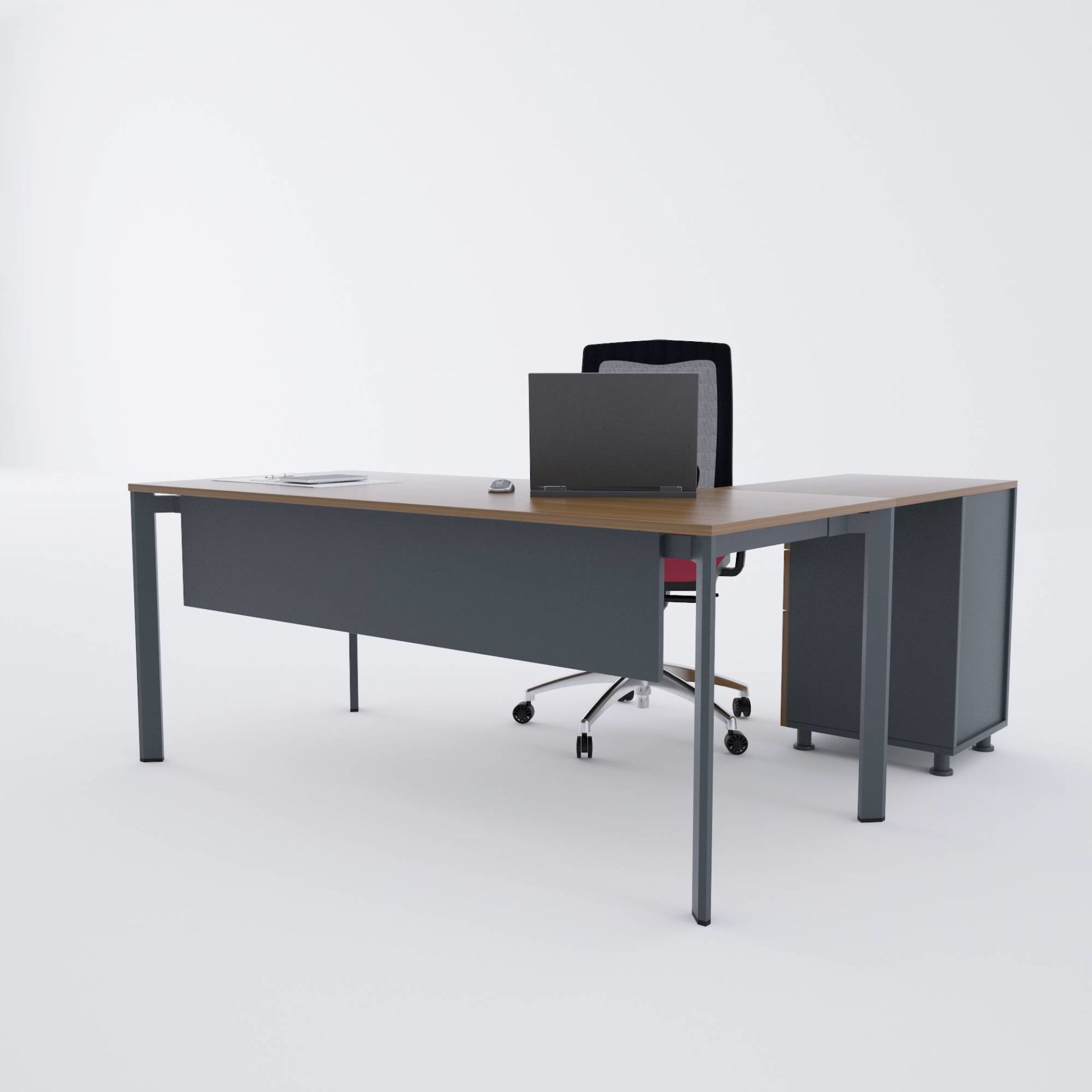 Five Keson Etajerli Çalışma Masası 180x80 - Ceviz