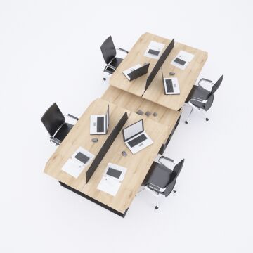 Aleos Dörtlü Etajerli Çalışma Masası 330x140 - Meşe