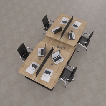 Aleos Dörtlü Etajerli Çalışma Masası 330x140 - Meşe