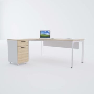 Five Keson Etajerli Çalışma Masası 180x80 - Meşe