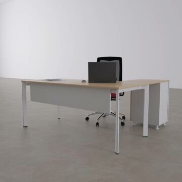 Five Keson Etajerli Çalışma Masası 180x80 - Meşe